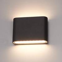 Dallas S LED Wandlamp Zwart - 6 Watt 360lm - IP54 Waterdicht - 3000K Warm Wit - Dimbaar - Binnen en buitenlamp - Up & down light - Modern
