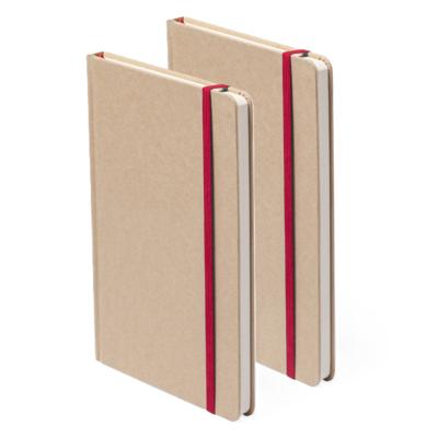 Notitieblok - 2x - luxe - met elastiek - notitieboekje - A5 formaat - 100 bladzijdes