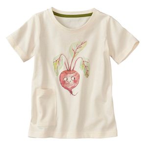 T-shirt met groentenprint van bio-katoen, rode biet Maat: 110/116