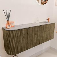Toiletmeubel Mondiaz Joya Dlux | 111.6 cm | Meubelkleur Dusk | Faye wastafel Glace Wasbak Rechts | 1 kraangat