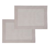 Set van 6x stuks placemats beige texaline 50 x 35 cm - thumbnail