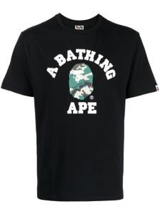 A BATHING APE® t-shirt en coton à logo imprimé - Noir