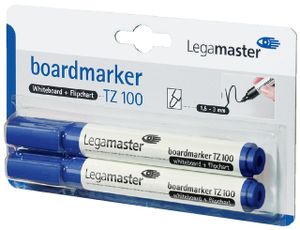 Viltstift Legamaster TZ100 whiteboard rond blauw 1.5-3mm 2st