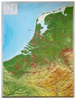 Reliëfkaart Benelux met voelbaar 3D reliëf | 77 x 57 cm | GeoRelief