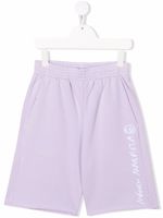 MM6 Maison Margiela Kids short de sport à logo imprimé - Violet