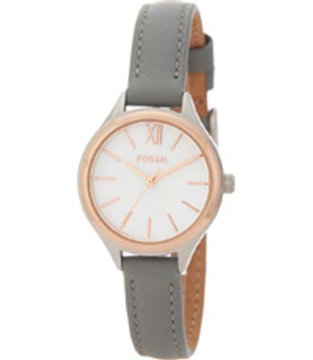 Horlogeband Fossil BQ3135 Leder Grijs 10mm