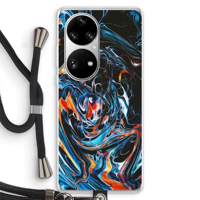 Black Unicorn: Huawei P50 Pro Transparant Hoesje met koord