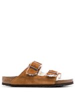 Birkenstock sandales Arizona en peau lainée - Marron