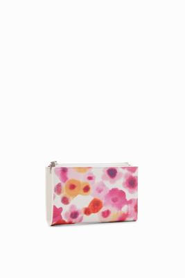 Middelgrote portemonnee met bloemen - WHITE - U