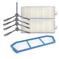 XI221 2 paar K614 side brushes + I205 Initial effect filter + 2 stuks I207 filters set voor ILIFE A4/A4S/A6