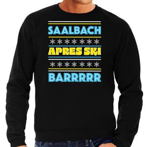 Apres ski sweater voor heren - Saalbach - zwart - apresski kroeg - skien/snowboarden - wintersport