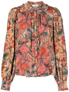 Ulla Johnson blouse en soie Philipa à fleurs - Orange