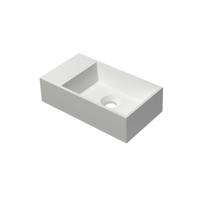 INK - Fontein Polystone Vierkant Zonder Kraangat Links - 400x220x100 mm - Mat Wit