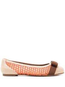 Ferragamo ballerines tressées à détail de noeud - Tons neutres