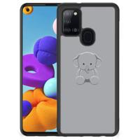 Samsung Galaxy A21s | Bumper Hoesje | Grijs Baby Olifant