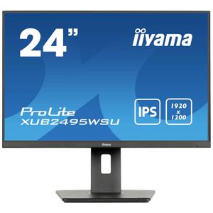 Iiyama ProLite XUB2495WSU-B7 LED-monitor Energielabel D (A - G) 61.2 cm (24.1 inch) 1920 x 1080 Pixel 16:9 4 ms HDMI, DisplayPort, Hoofdtelefoon (3.5 mm