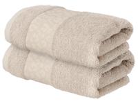 LIVARNO Set van 2 handdoeken 50 x 100 cm (Lichtbruin)