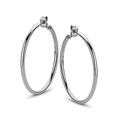 Oorbellen hoops | 15-45 mm - Stainless steel - Zilver - 35 mm