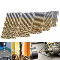 50 STKS/set Titanium gecoate boor boren hoge snelheid staal boor bit set Power Boorgereedschappen