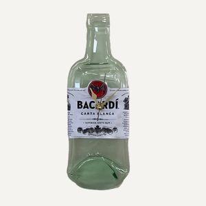 Wandklok - Bacardi superior rum fles - transparant - 10,5 x 29,5 cm   -