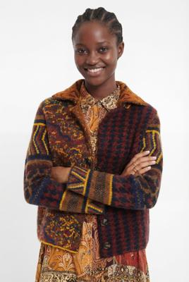 Gebreid boho-vest - BROWN - M