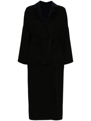 Daniela Gregis manteau en laine à taille ceinturée - Noir