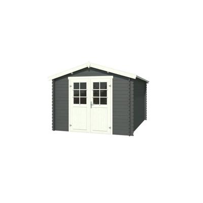 Blokhut Norah 275x380 Carbon Grey-Wit - Outdoor life
