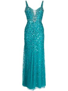 Jenny Packham robe longue Alana à sequins - Bleu