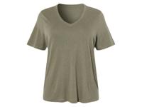esmara Linnen dames T-shirt - Plus size (Olijfgroen, XXL (52/54))