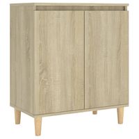 The Living Store Dressoir met houten poten 60x35x70 cm spaanplaat sonoma eiken - Keukenkast - thumbnail