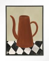 Urban Cotton Wandkleed 'Vivid Vase 02' 80 x 110cm in Floating Frame - black