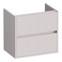 Brauer Adore Wavy - Onderkast Ondiep - 60 cm - met 2 Softclose Lades Greeploos en 1 Sifon Uitsparing - Mat Zand