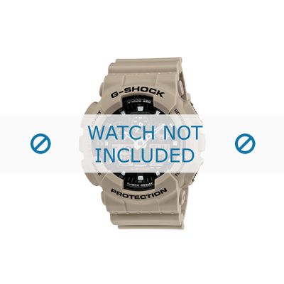 Horlogeband Casio 10443549 Rubber Crèmewit 16mm