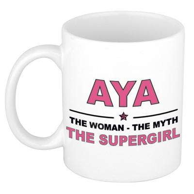 Aya cadeau mok - Woman Myth Supergirl - naam koffiemok - 300 ml - collega - moederdag