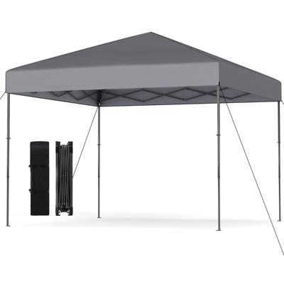 3x3 m Pop-up Paviljoen met Draagtas & UV50+ in Hoogte Verstelbaar Opvouwpaviljoen Grijs