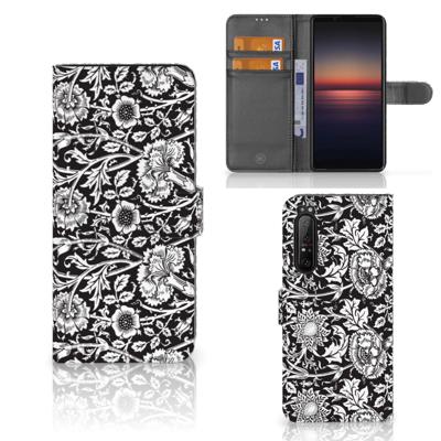 Sony Xperia 1 II Hoesje Black Flowers Sony Xperia 1 II Hoesje Black Flowers