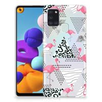 Samsung Galaxy A21s | TPU Hoesje | Flamingo Triangle