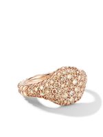 David Yurman mini bague Chevron Pavé en or rose 18ct ornée de diamants