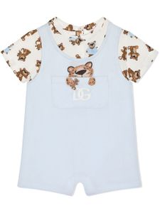 Dolce & Gabbana Kids combinaison à imprimé graphique - Bleu