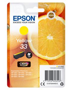 Epson Oranges Singlepack Yellow 33 Claria Premium Ink