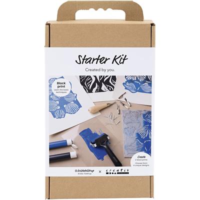 Creativ Company Starter hobbyset blokdrukken, 1 doos Creativ Company Starter hobbyset blokdrukken, 1 doos