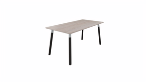 Tafel 8711 recht - 180 x 80 cm. - Alu - Eiken Robson - Beuken donker