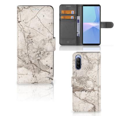 Sony Xperia 10 III | Bookcase | Marmer Beige