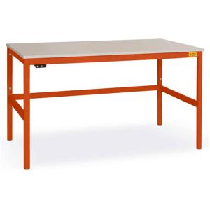 Manuflex LC1918.2001 ESD ESD-werktafel CANTOLAB standaard met melamine schijf, bxdxh = 1600 x 800 x 765-785 mm Rood-oranje (RAL 2001)