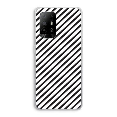 Strepen zwart-wit: Oppo A94 5G Transparant Hoesje