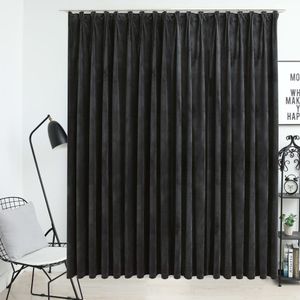 VidaXL Gordijn verduisterend met haken 290x245 cm fluweel antraciet