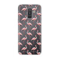 Flamingoprint groen: Samsung Galaxy A6 Plus (2018) Transparant Hoesje