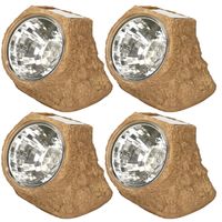 4x Tuinlampje Solar nepsteen bruin - LED licht tuin spotjes - lichtgevende stenen 11 x 12 cm 4x Tuinlampje Solar nepsteen bruin - LED licht tuin spotjes - lichtgevende stenen 11 x 12 cm