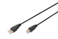 Digitus USB-kabel USB 2.0 USB-A stekker, USB-B stekker 1.00 m Zwart AK-300102-010-S