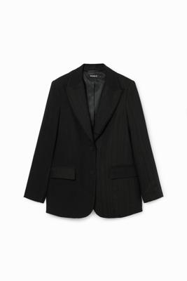 Gestructureerde rechte blazer - BLACK - L